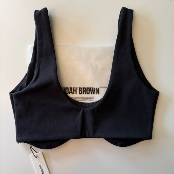 JOAH BROWN: SUEDED ONYX CONTOUR BRA - Picture 5 of 7